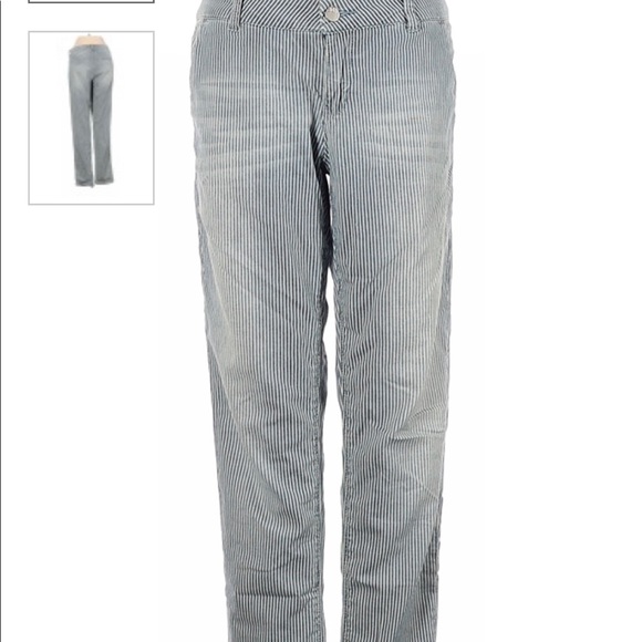 Design Lab company vintage blue and white cotton striped pants, women’s size 26 - Picture 4 of 16